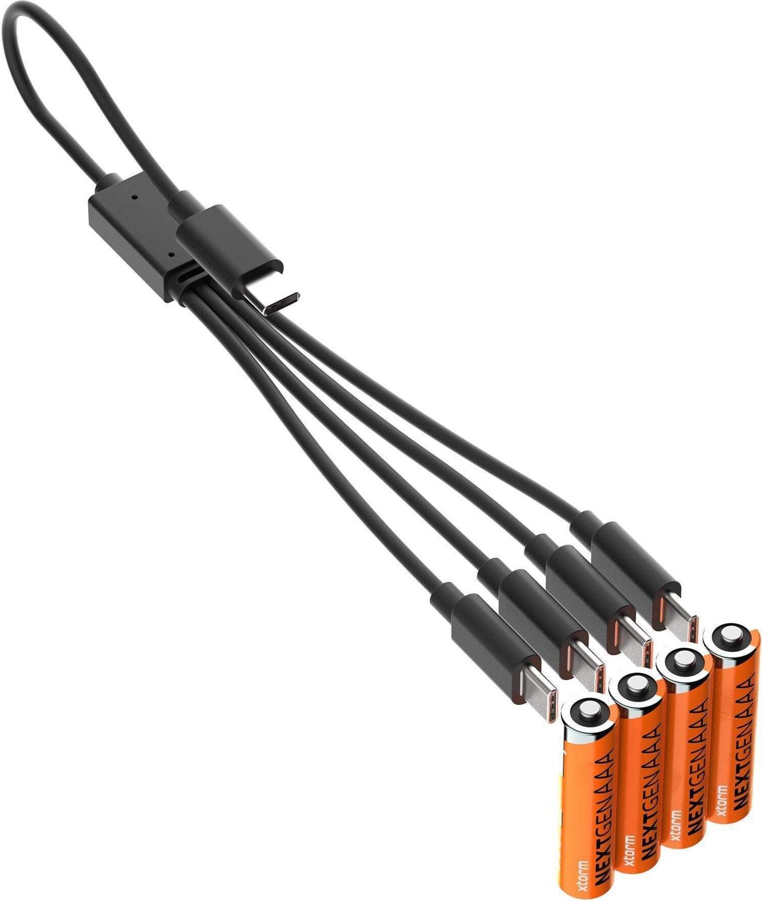 Xtorm NextGen wiederaufladbare AAA Akkus | 570 mAh | USB-C | 4er Pack | orange | XNG3AB4 (XNG3AB4)