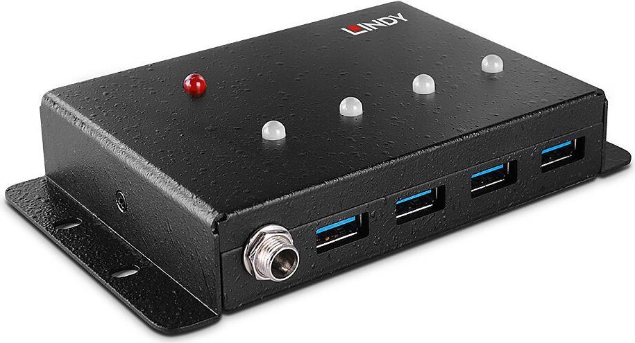 LINDY 4 Port USB 3.0 Metall Hub