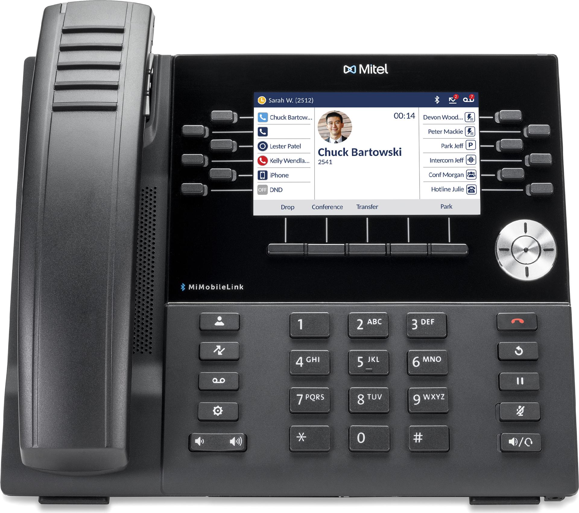Mitel 6930w IP Phone VoIP-Telefon 4,3" LCD SIP/MiNet PoE Schwarz