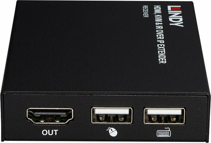Lindy HDMI, KVM & IR over IP Extender Empfänger 150 m bis 1080p Schwarz