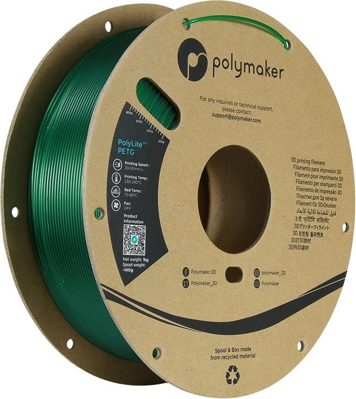 Polymaker PB01033 Filament PETG hitzebeständig hohe Zugfestigkeit 1.75 mm 1000 g Grün (PB01033)