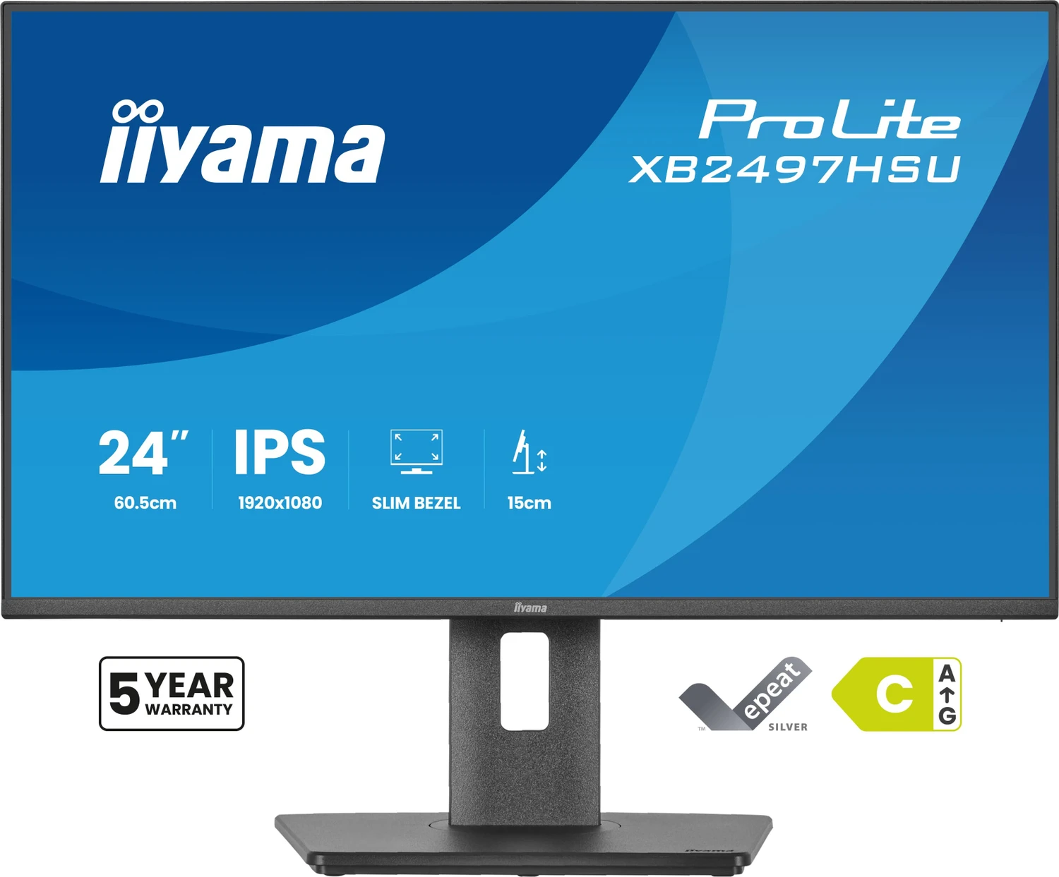 iiyama ProLite XB2497HSU-B1, LED-Monitor 60.5 cm (23.8 Zoll), schwarz (matt), FullHD, IPS, HDMI, DP, USB-Hub, erg. Standfuß, 120Hz Panel (XB2497HSU-B1)