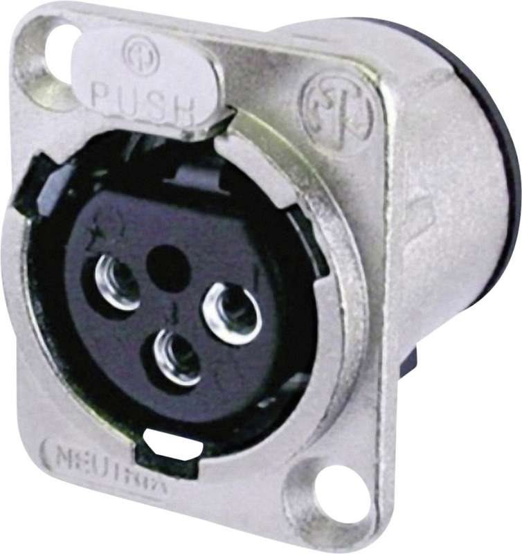 Neutrik XLR-Steckverbinder Flanschbuchse, Kontakte gerade Polzahl: 3 Silber NC3FD-V 1 St. (NC3FD-V)