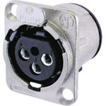 Neutrik XLR-Steckverbinder Flanschbuchse, Kontakte gerade Polzahl: 3 Silber NC3FD-V 1 St. (NC3FD-V)