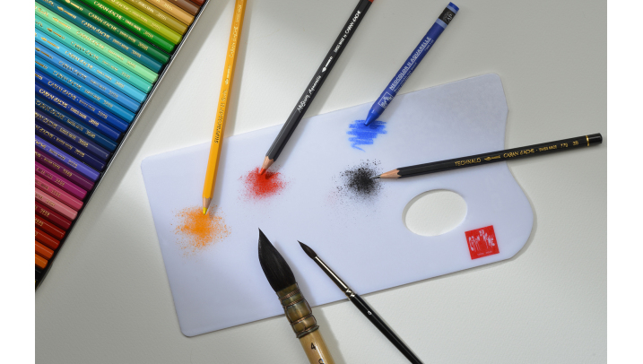 Caran d'Ache Palette Aquarelle Aquarell-Farbpalette Acrylglas 26 x 13 cm Weiß