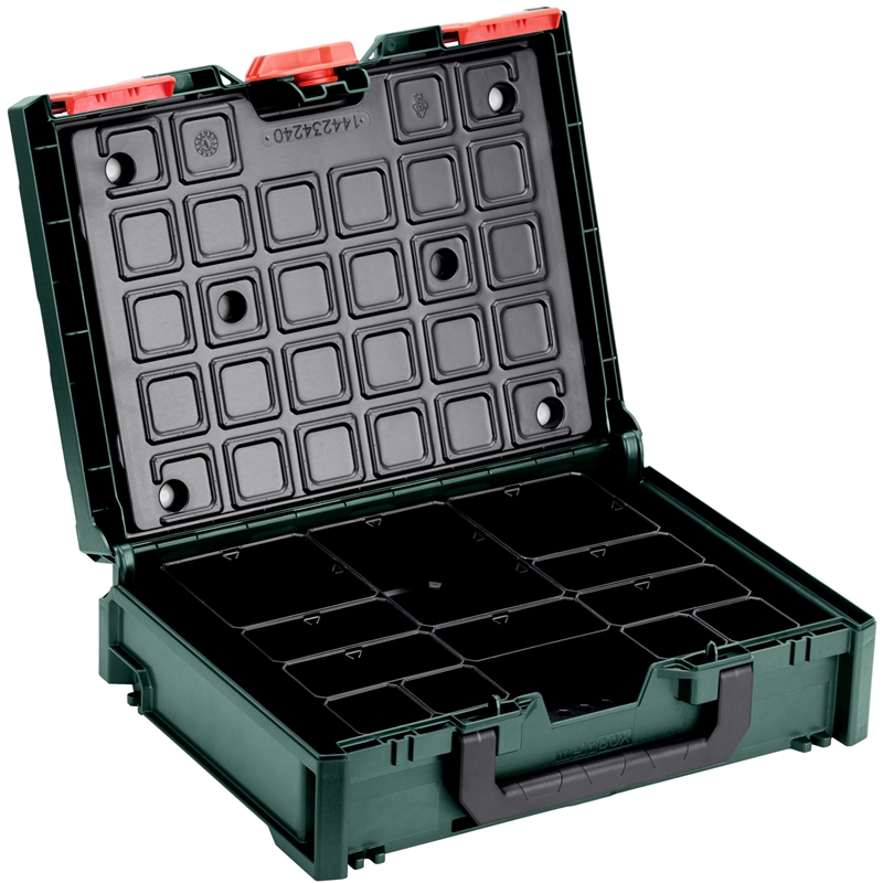 Metabo metaBOX 100S Organizer mit 15 Einsatzboxen ABS 396 x 296 x 100 mm