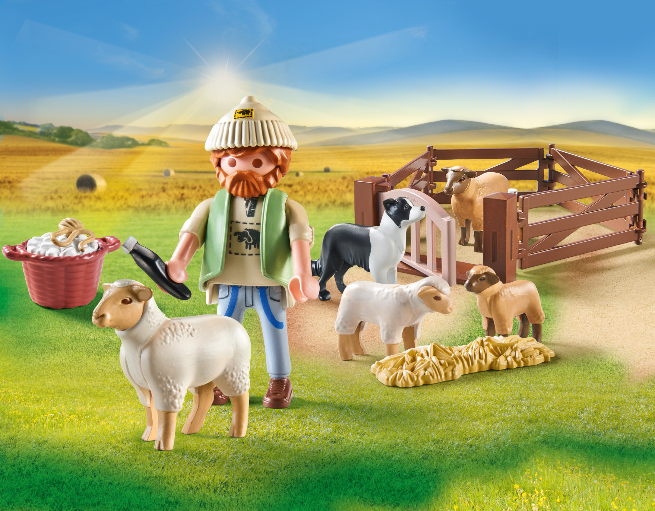 PLAYMOBIL Country 71444 Junger Schäfer mit Schafen Mehrfarbig