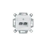 Dätwyler Datendose CSA Plus 2/8 Cat.6A (IEC), 2-fach, Unterputz, reinweiß RAL 9010 Zum Anschluss von 2 PCs (435060)