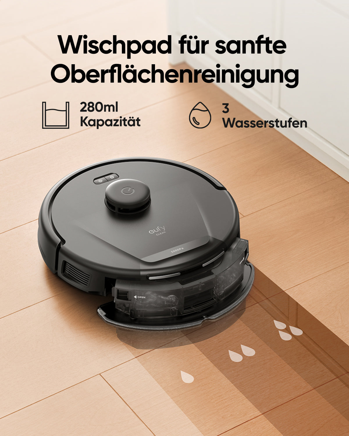 Eufy L60 Hybrid Saugroboter 5000 Pa Schwarz