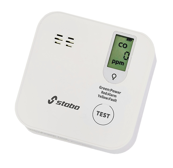 stabo CO Alarm IV Kohlenmonoxid-Melder mit LCD-Display 85 dB Weiß