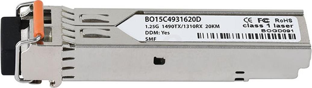 Kompatibler Extreme Networks MGBIC-BX10-D-EN BlueOptics© BO15C4931620D SFP Transceiver, LC-Simplex, 1000BASE-BX-D, Singlemode Fiber, TX1490nm/RX1310nm, 10KM, DDM, 0°C/+70°C (MGBIC-BX10-D-EN-BO)