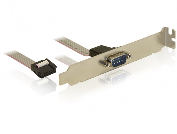 Delock Slotblech 1 x Seriell DB-9 IDC 1:1 Belegung 40 cm Grau