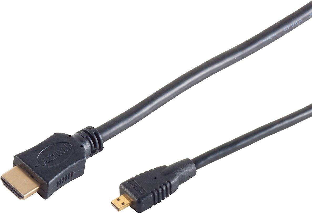 High Speed Micro HDMI Kabel mit Ethernet schwarz - Länge: 3.0 m (77473-3)