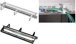 LogiLink 19" Keystone Patch Panel, 16 Port, geschirmt schwarz (RAL9005), 1 HE, für 16 Keystone Module, - 1 Stück (NK4077)