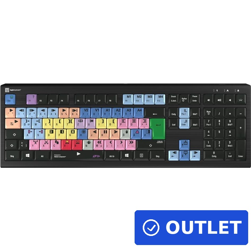 Logickeyboard LKB-MCOM4-A2PC-DE Tastatur USB QWERTZ Deutsch Schwarz (LKB-MCOM4-A2PC-DE) (geöffnet)