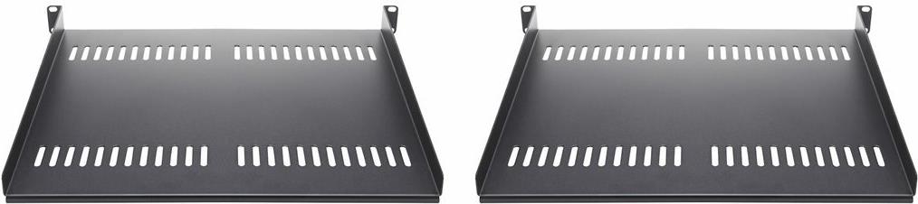 StarTech.com 2-Pack 1U Server Rack Shelf, Vented, 44lb Capacity, 16" Deep  (CABSHELF116V2PK)