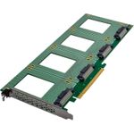 InLine PCIe Karte zu 4x intern U.2 NVMe SFF-8639– Bifurcation x16 (76660R)