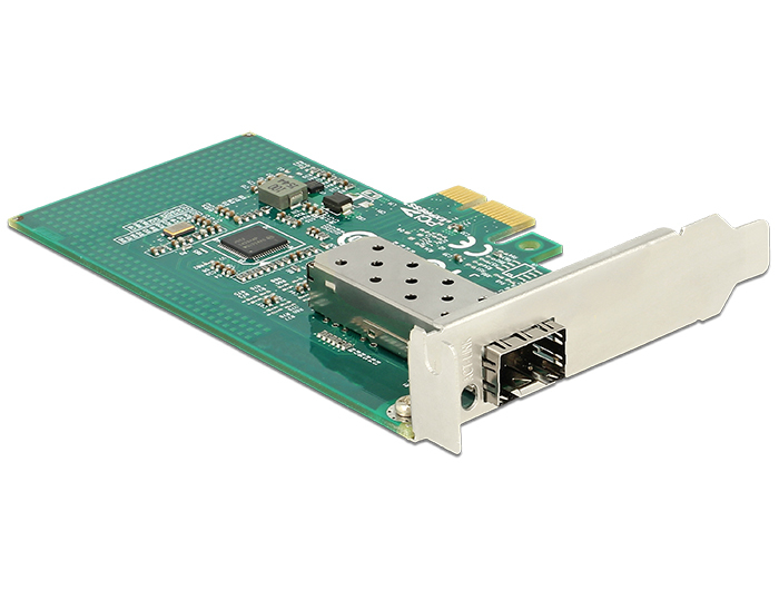 Delock 89481 PCI Express x1 Netzwerkadapter 1 x Gigabit SFP Low-Profile Grün, Silber