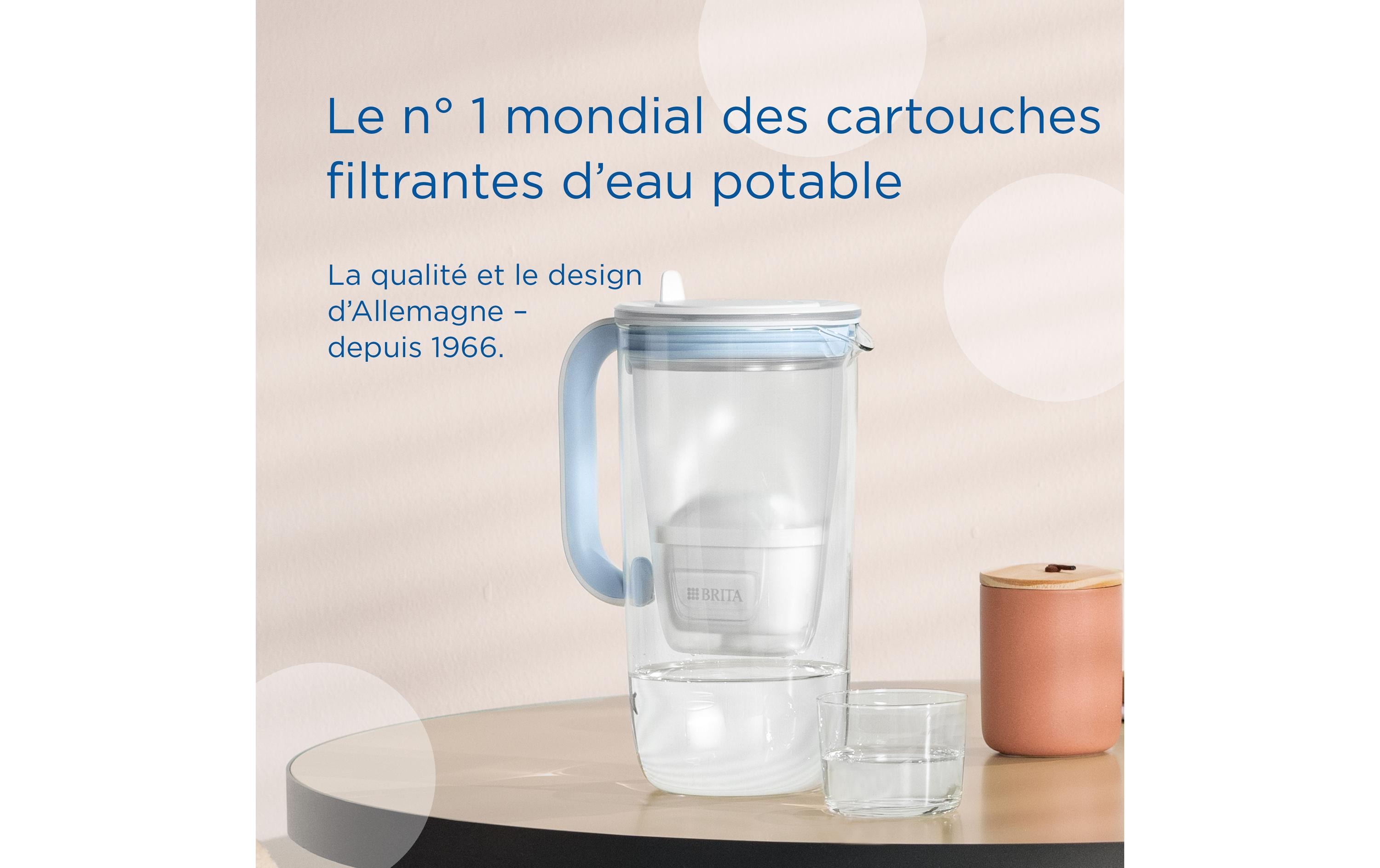 BRITA Glas Kanne Model One 2,5 l Weiß, Hellblau