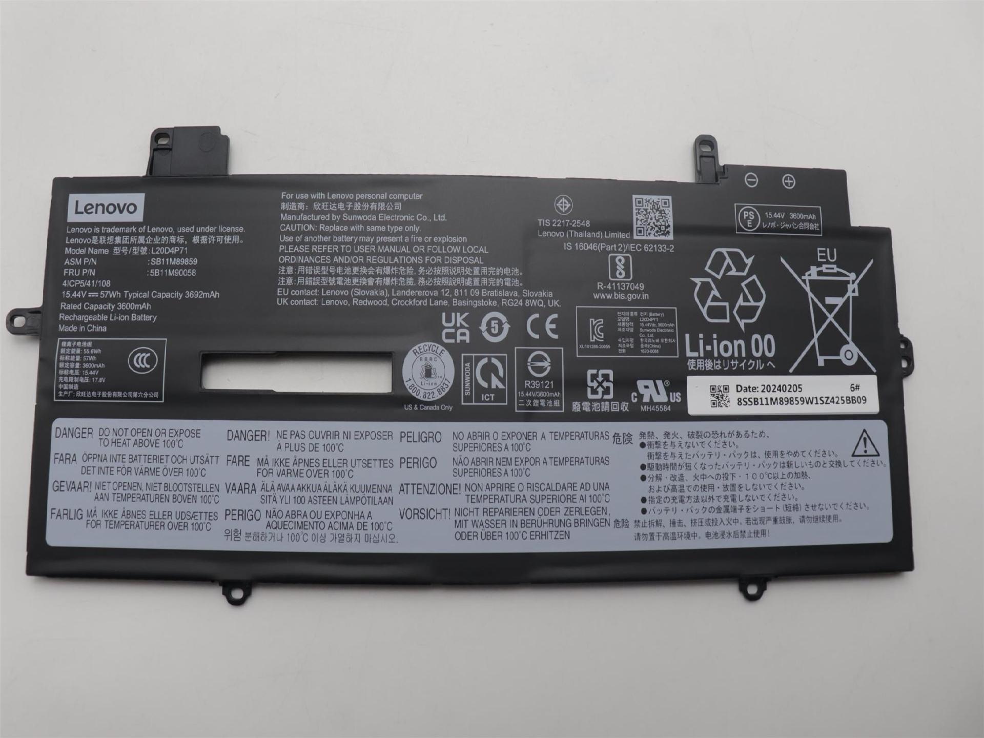 Lenovo BATTERY Internal, 4c 57Wh, (5B11M90058)