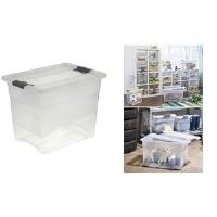 OKT Aufbewahrungsbox "Kristall-Box", 24 Liter, transparent Box und Deckel: natur-transparent / Clips: anthrazit - 1 Stück (1094500100000)