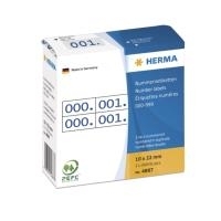 HERMA Nummernetiketten doppelt selbstklebend 10x22 mm Aufdruck blau - 0-999 (4887)