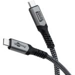 Goobay USB-C™-Kabel mit Textilmantel, USB4™, 240 W, 40 Gbit/s, Power Delivery, 1,5 m (74212)