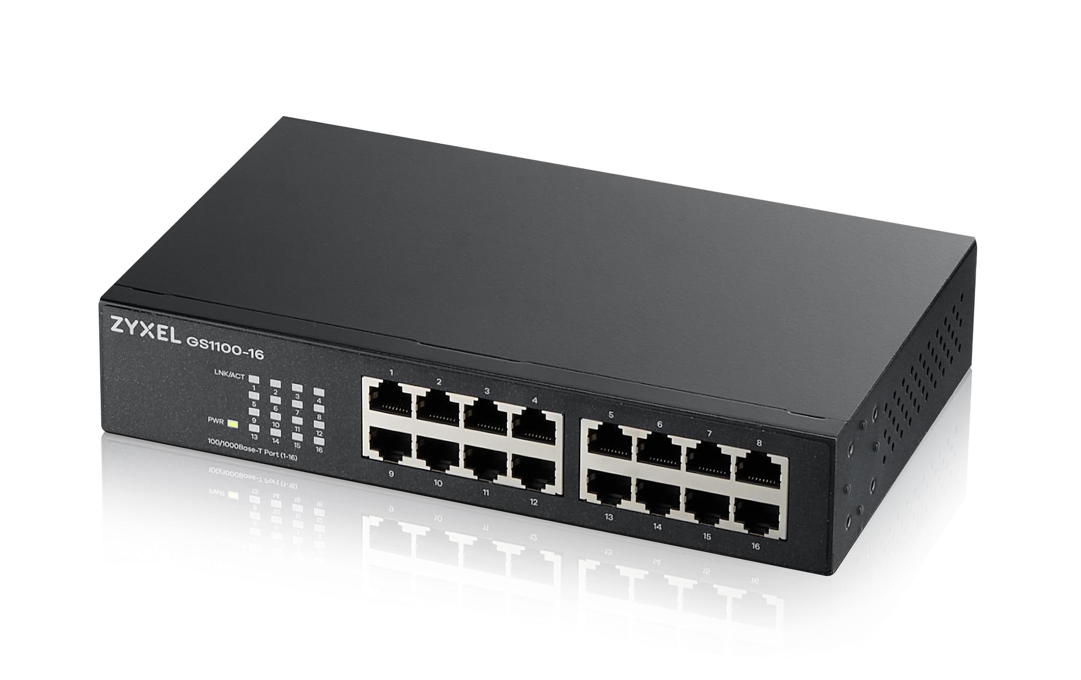 Zyxel GS1100 GS-1100-16 V3 Unmanaged Switch 16 Ports Gigabit Ethernet Schwarz