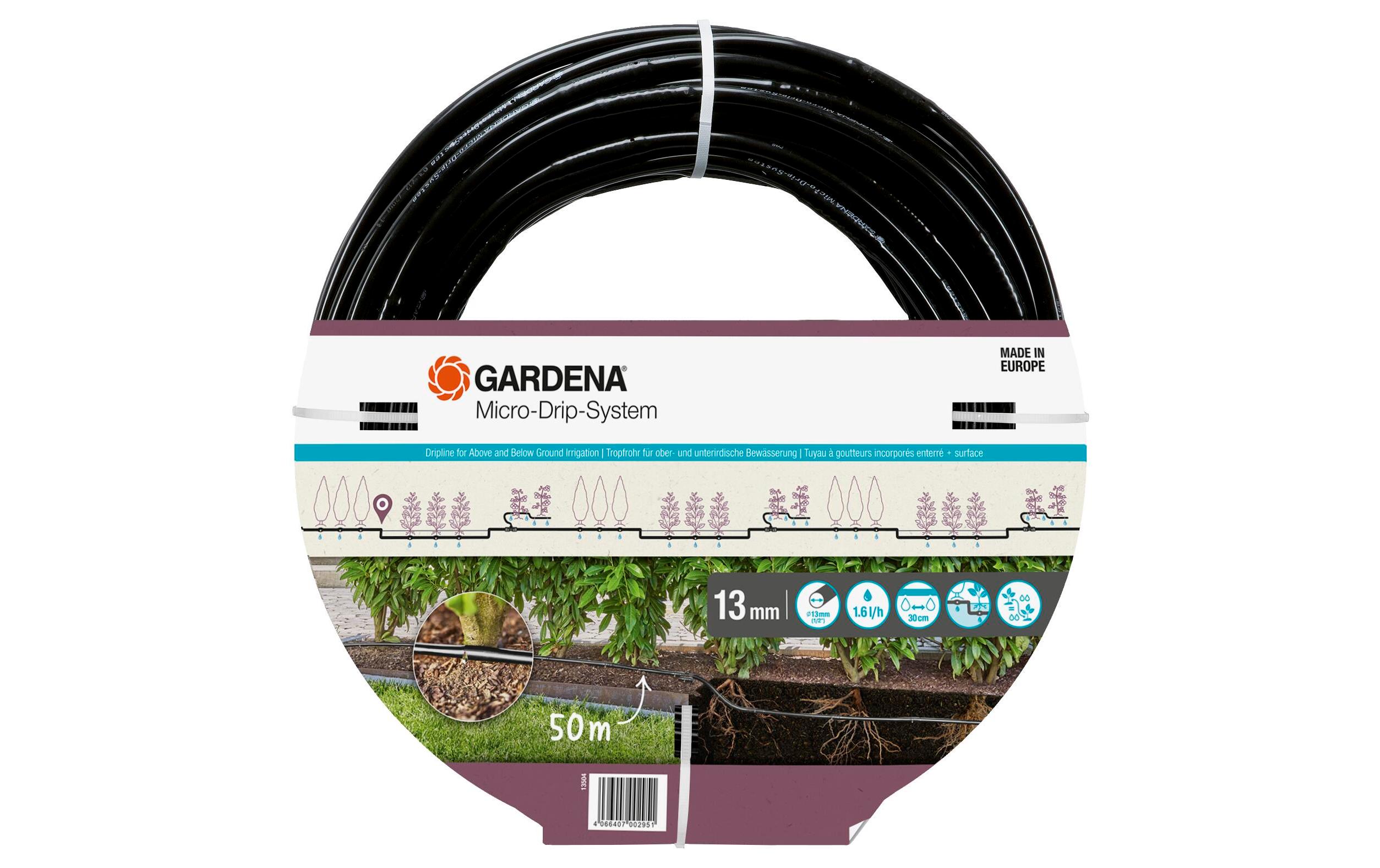 Gardena Micro-Drip-System Tropfbewässerungsleitung 50 m 13 mm (1/2") Schwarz