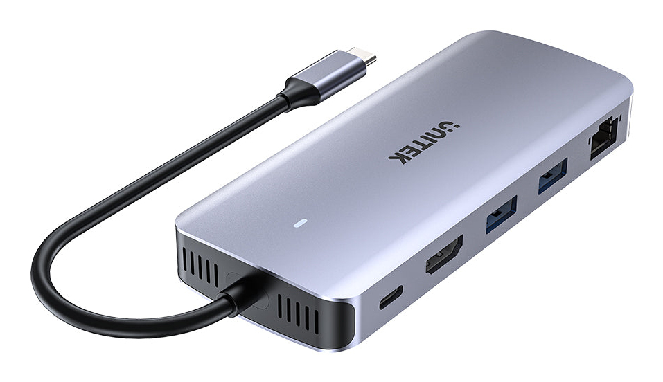 Unitek D1120A01 Aktiver USB-C Hub 10 Gbps M.2 HDMI 100W PD Space Grey