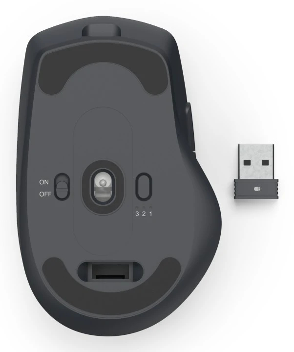 Hama WM-800 Ergonomische Maus 8 Tasten 3200 DPI Kabellos Anthrazit