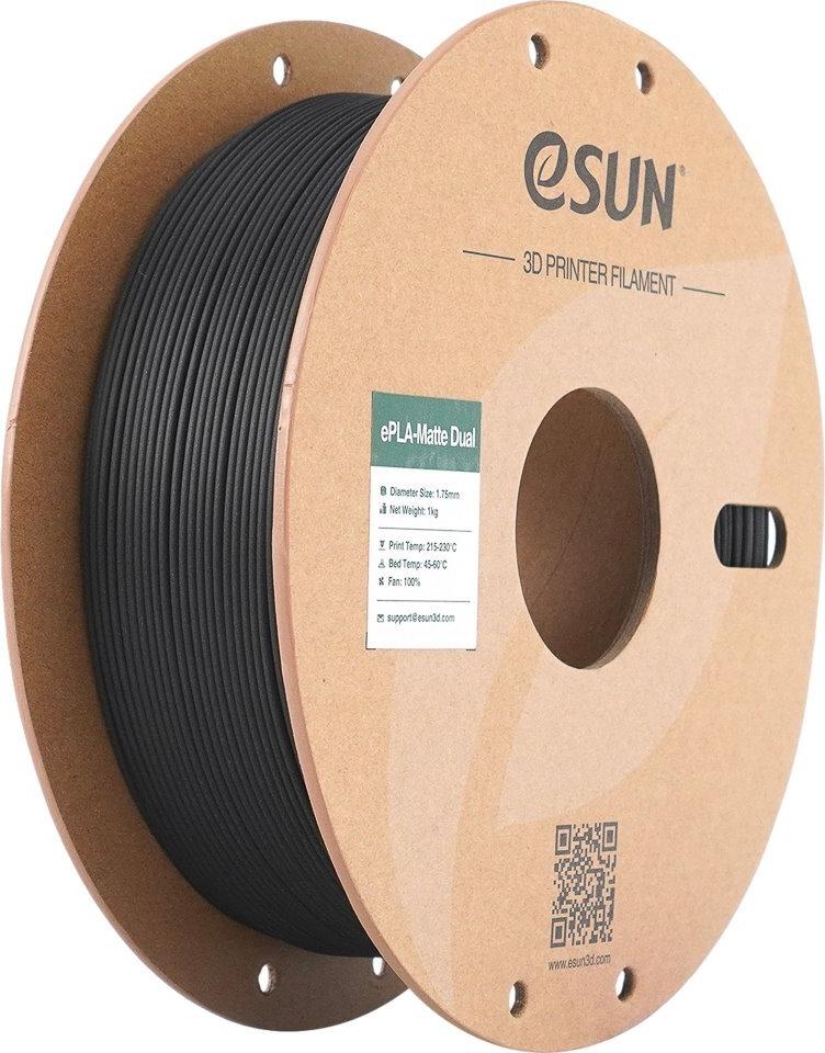 PLA MATTE DUAL 1,75mm BLACK WHITE 1kg ESUN 3D FILAMENT (PLA-MTD175B-BW1P1)
