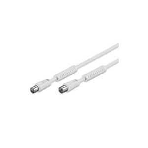 Wentronic Goobay Antennen Anschlusskabel, 100% geschirmt, Ferrite, Weiß, 2.5 m - IEC/Koax-Stecker <=> IEC/Koax-Buchse (50724)