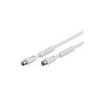 Wentronic Goobay Antennen Anschlusskabel, 100% geschirmt, Ferrite, Weiß, 2.5 m - IEC/Koax-Stecker <=> IEC/Koax-Buchse (50724)