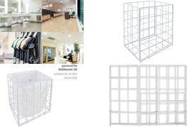 HYGOCLEAN Abfallkorb, Drahtgestell, 20 Liter, weiß aus Metall, weiß lackiert, freistehend & klappbar, - 1 Stück (888401)