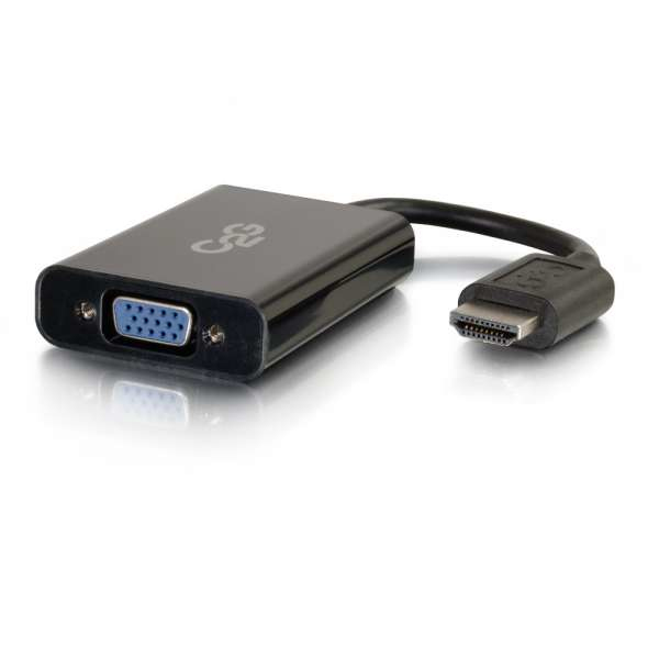 C2G HDMI to VGA and Stereo Audio Adapter Converter Dongle Schwarz