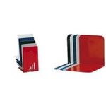 WEDO Buchstütze (B)140 x (T)140 x (H)120 mm, rot aus Metall, kunststoffbeschichtet - 2 Stück (102 1102)