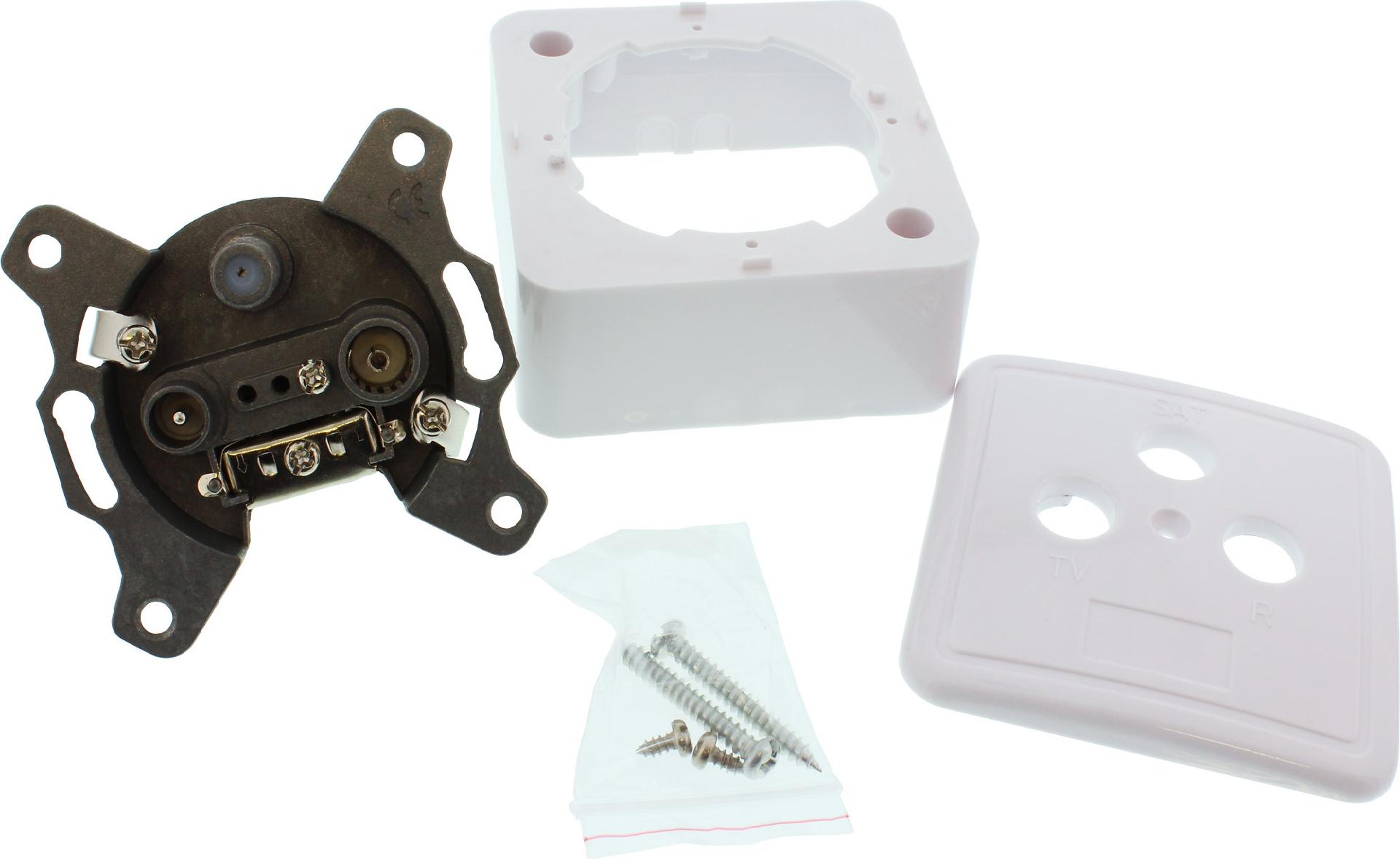 InLine 69983 Antennensteckdose SAT TV Radio Schwarz