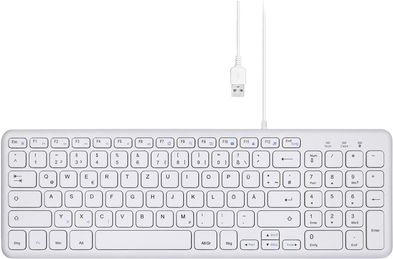 Perixx PERIBOARD-213 DE W USB Tastatur Deutsch, QWERTZ Weiß (11960)