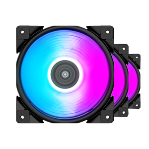 PCCOOLER Halo RGB 3-in-1 Gehäuselüfter 3x 120mm 1000-2000 RPM 26,5 dB Schwarz, Mehrfarbig