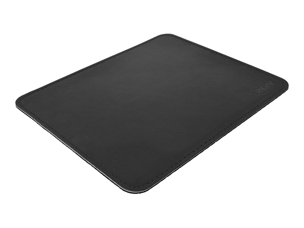 InLine Premium Mauspad Kunstleder 255 x 220 x 3 mm Schwarz