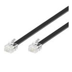 Wentronic Goobay Modularanschlusskabel, Schwarz, 10 m - RJ12-Stecker (6P6C) auf RJ12-Stecker (6P6C) (50323)