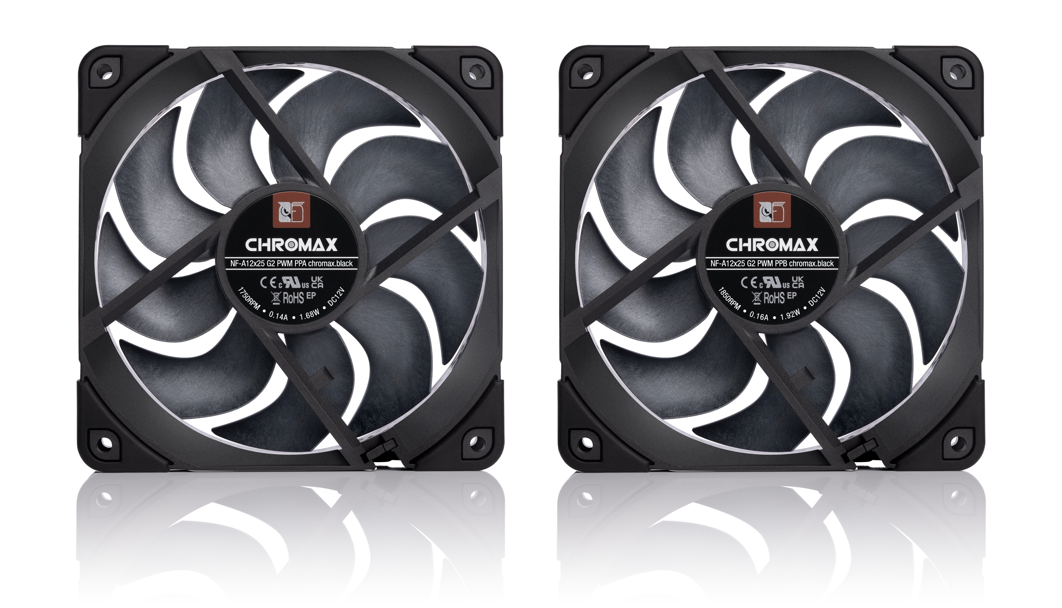 Noctua NF-A12x25 G2 PWM chromax.black Sx2-PP 120 mm Gehäuselüfter Schwarz