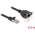 Delock Netzwerk Verlängerungskabel S/FTP RJ45 Stecker zu Buchse Cat.6A flache (90774)