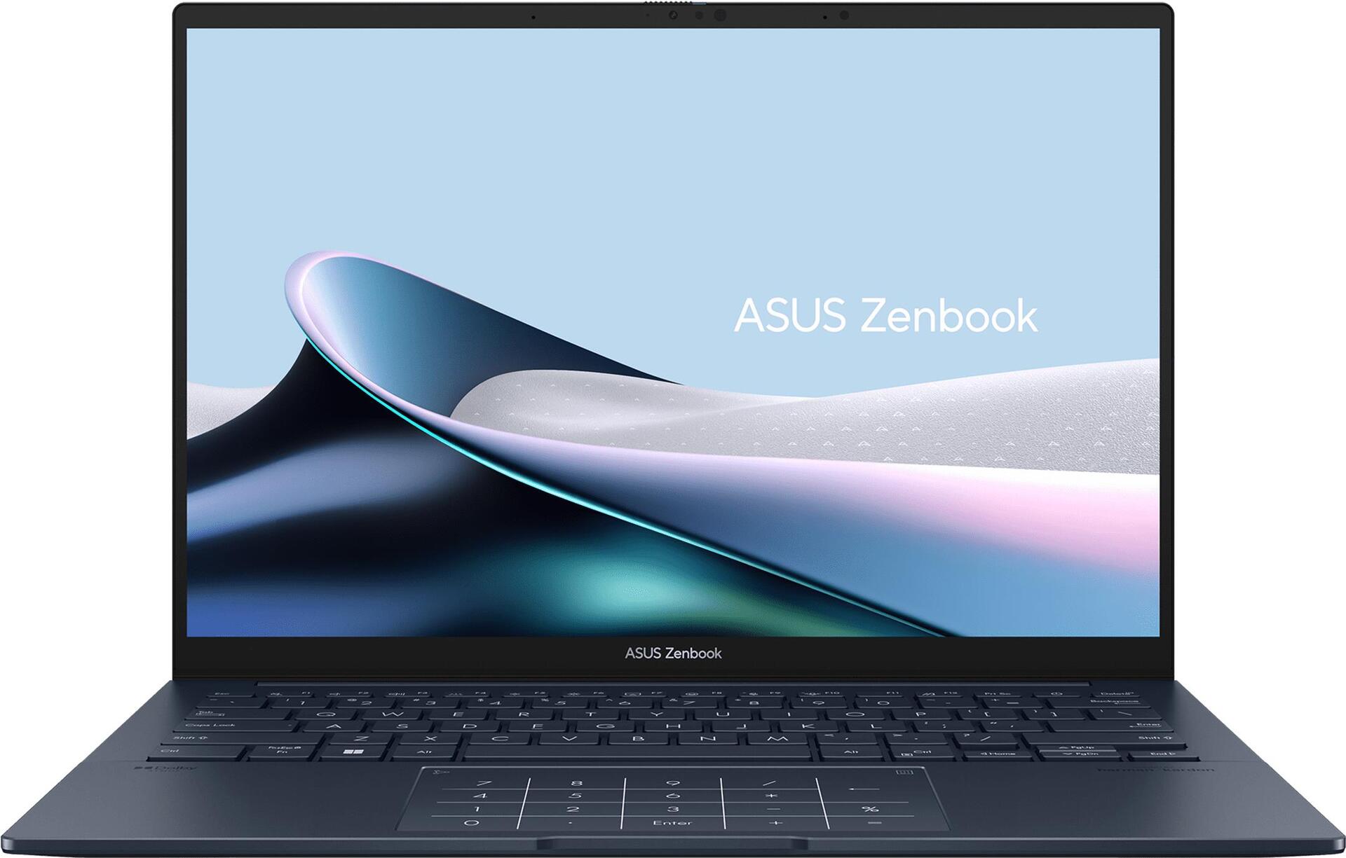 ASUS Zenbook 14 OLED UX3405MA-PP287W Intel Core Ultra 9 185H Laptop 35,6 cm (14") Touchscreen 3K 32 GB LPDDR5x-SDRAM 1 TB SSD Wi-Fi 6E (802.11ax) Windows 11 Home Blau (90NB11R1-M00S80)