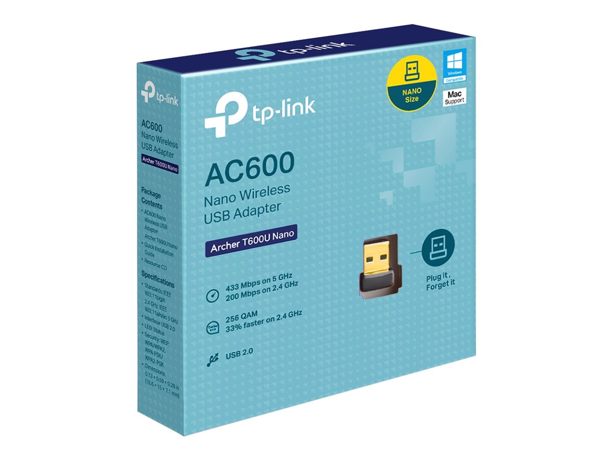 TP-Link Archer T600U Nano Netzwerkadapter USB 2.0 Wi-Fi 5 Dualband 600 Mbit/s Schwarz