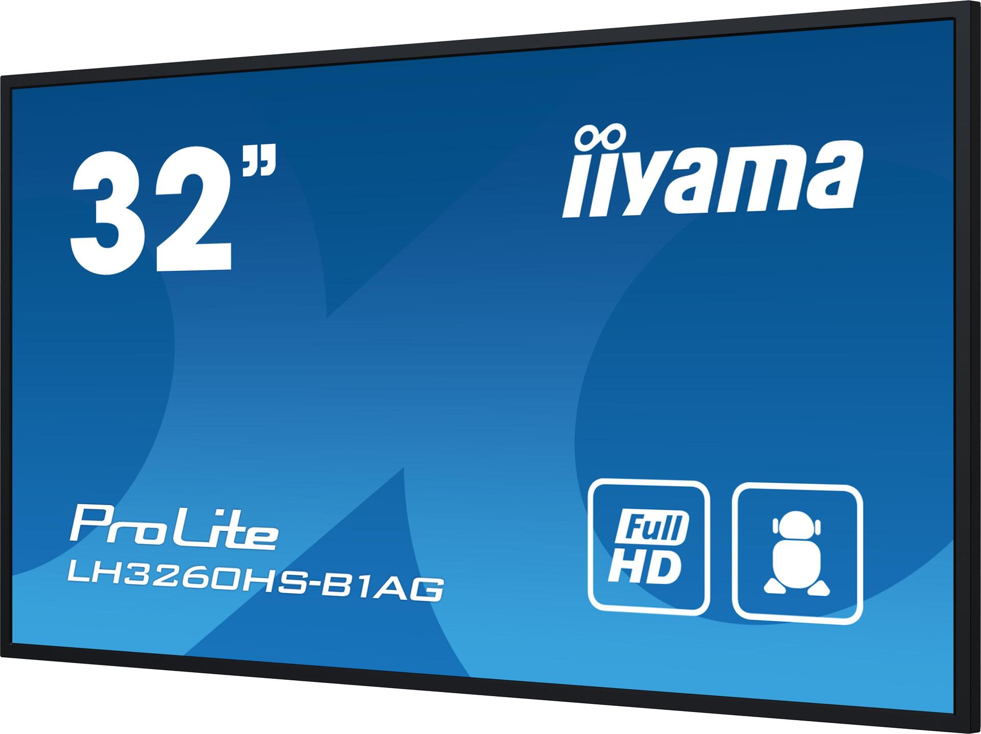 iiyama ProLite LH3260HS-B1AG 31,5" Digital Signage Display Full HD VA 500 cd/m² Android 11 Schwarz