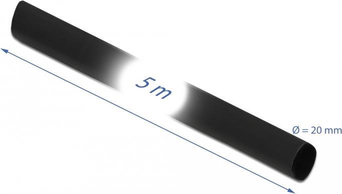 Delock Schrumpfschlauch 5 m x 20 mm schwarz (18942)
