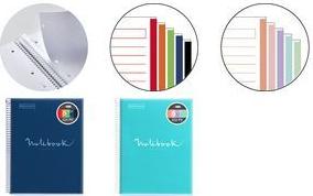 MIQUELRIUS Collegeblock "Notebook EMOTIONS", DIN A5, rosa kariert, 120 Blatt, hochwertiges, weißes Papier 90 g/qm, mit - 1 Stück (MR46105)