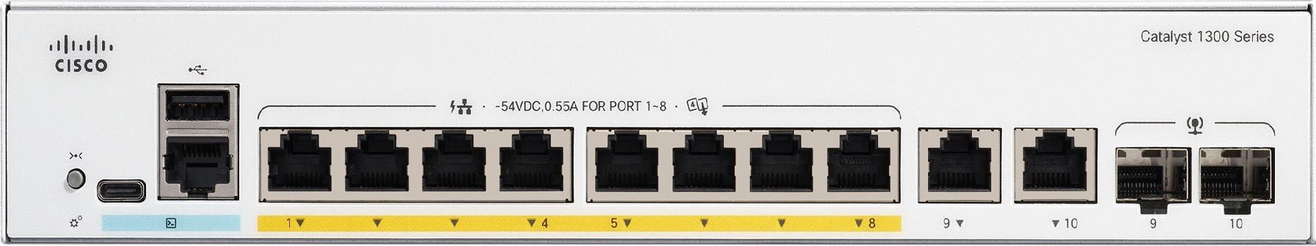 Cisco Catalyst 1300-8FP-2G Switch L3 managed 8 Ports PoE+
